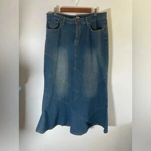 ZOEY BETH maxi‎ denim patchwork skirt 90’s Y2K XL PLUS SIZE EUC 0244